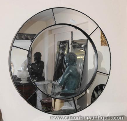Round Art Deco Glass Hall Mirror Pier 1920s Mirrors