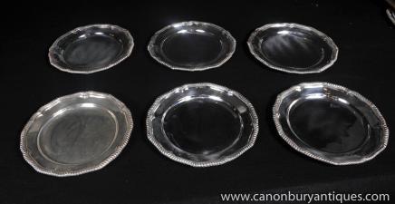 Set 6 English Silver Plated Plates Plate Dish 