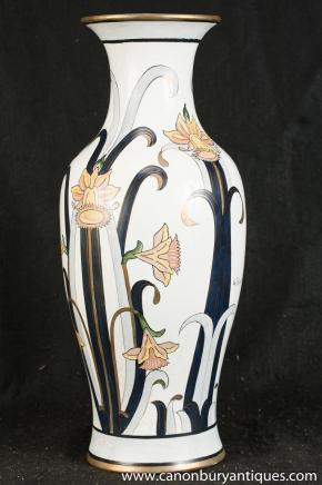 Single French Art Nouveau Porcelain Vase Signed Fierranino