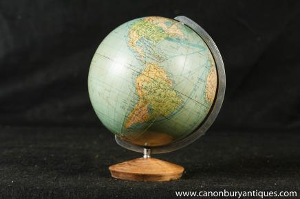 Vintage Antique Swedish World Map Globe Swede