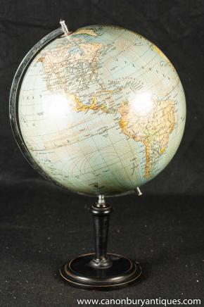 Vintage Swedish Globe World Map on Stand 