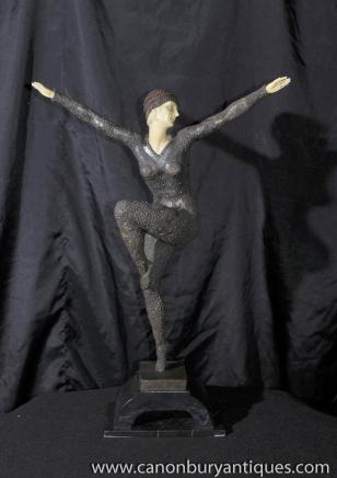 Demetre H. Chiparus Art Deco Bronze Dancer Statue Figurine Kapurthala 