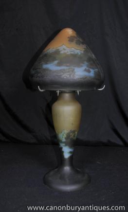 French Art Nouveau Tiffany Lamp Table Light Galle 