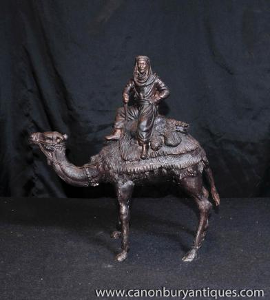 French Bronze Camel Statue Casting Bedouin Arab 