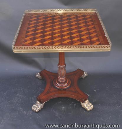 Single English Regency Parquetry Occasional Table Side Tables