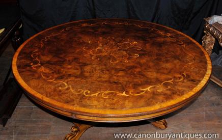 Walnut Victorian Marquetry Centre Table Dining Table Furniture 