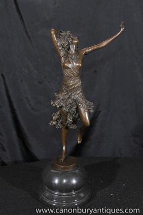 Art Deco Exotic Dancer Figurine Bronze Signed Colinet