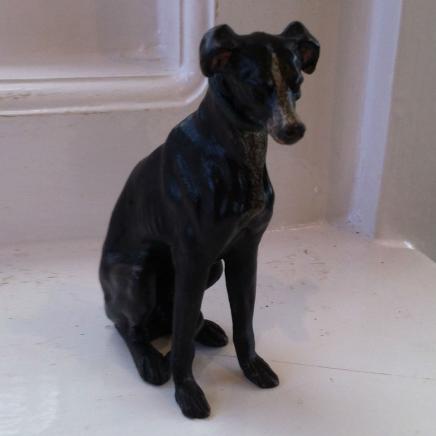 Cold Painted Bronze Greyhound Signed Geschutzt 