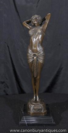French Art Deco Bronze Figurine by Philips 1920s Statue 