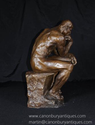 Large French Bronze Casting Rodin The Thinker