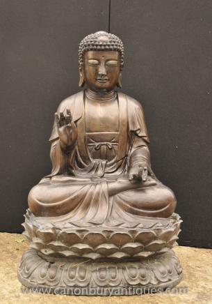 Large Bronze Burmese Buddha Statue Buddhist Buddhism Sculpture Art 