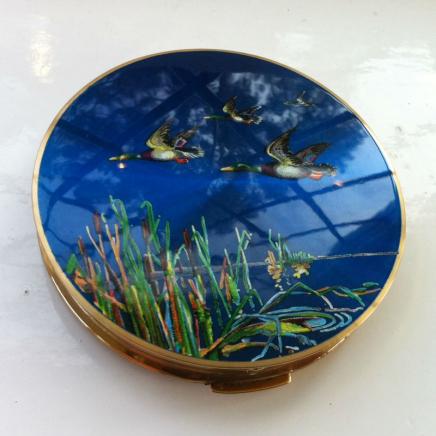1950s Flying Ducks Enamel Compact By Stratton of London