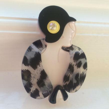 Art Deco Bakelite Lady Brooch