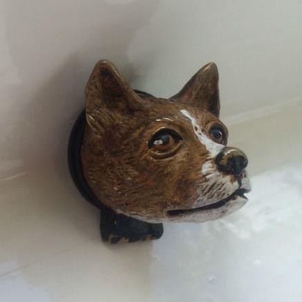 Brass Vesta in Shape of Fox's Head