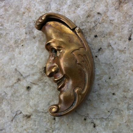 Brass Vesta in Shape of Moon Crescent