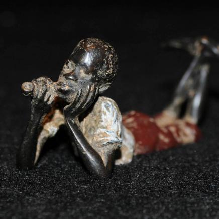 Cold Painted Negro Boy Smoking Pipe Marked Geshutz