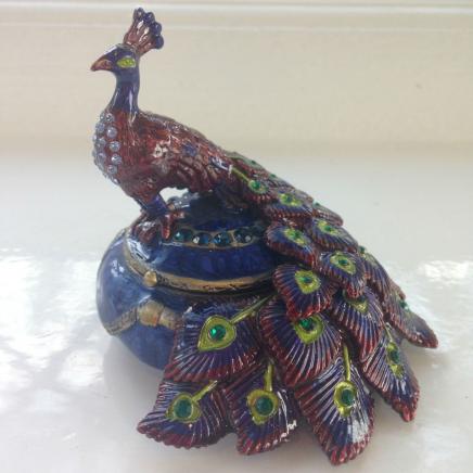 Enameled Peacock Trinket