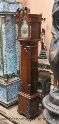 English Antique Mini Grandfather Clock Mahogany Clocks Grandmother 