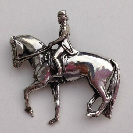Fine Silver Dressage Brooch