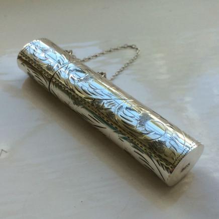 Fine Silver Embossed Tooth Pick Holder