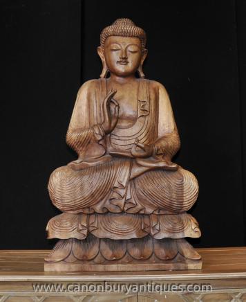 Hand Carved Burmese Buddha Statue Buddhist Buddhism Art