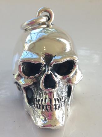 Large Solid Silver Gothic Skull Pendant
