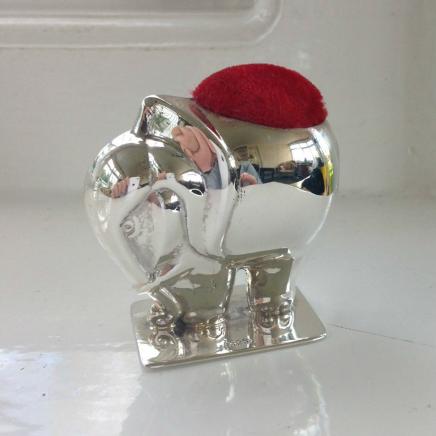 Large Sterling Silver Elephant Pin Cushion