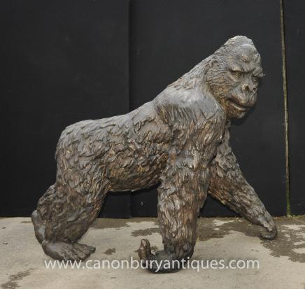 Lifesize Bronze Gorilla Statue Casting Animal Primate Ape Monkey