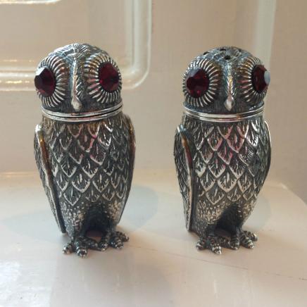 Pair Owl Salt & Pepper Shakers