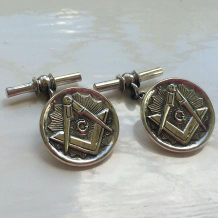 Pair Silver Masonic Cufflinks
