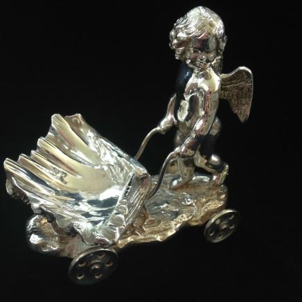 Sheffield Silverplate Cherub with Sea Shell Sauce Boat