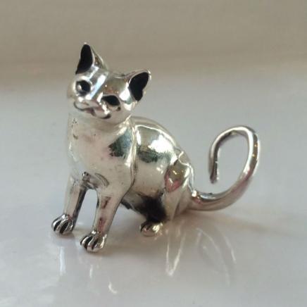 Sterling Silver Cat Charm