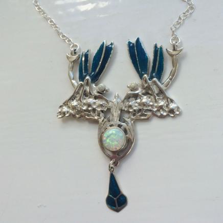 Sterling Silver Enameled Insect Necklace