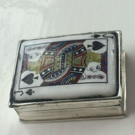 Sterling Silver Jack of Spades Pill Box