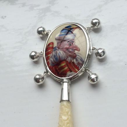 Sterling Silver Punch & Judy Baby Rattle