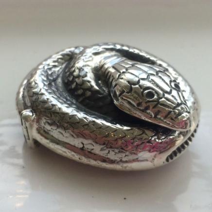 Sterling Silver Vesta in Shape of Rattle Snake