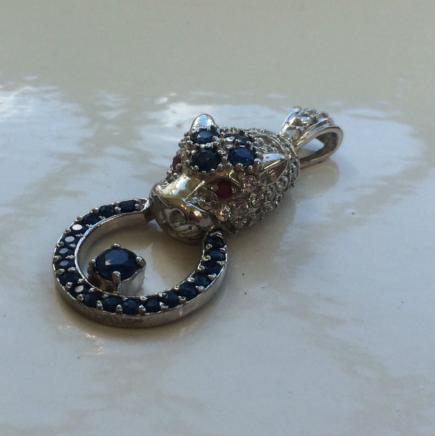 Stunning Ruby & Sapphire Door Knocket Pendant