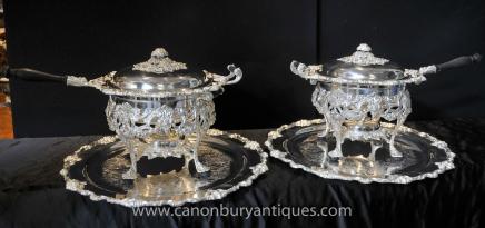 Victorian Silver Plate Food Burner Warmer Dish Bowl Platter Sheffield