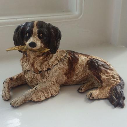 Vienna Bronze Dog Inkwell Signed Geschutzt