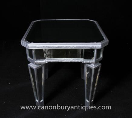 Art Deco Mirrored Side Table Cocktail Tables Borghese