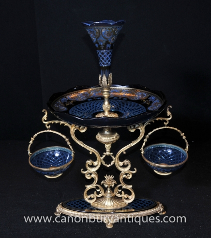 Cut Glass Epergne Cut Glass Louis XVI Centre Piece Ormolu Display