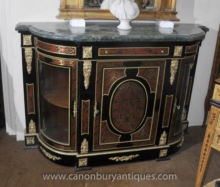 French Boulle Cabinet Sideboard Buhle Inlay 