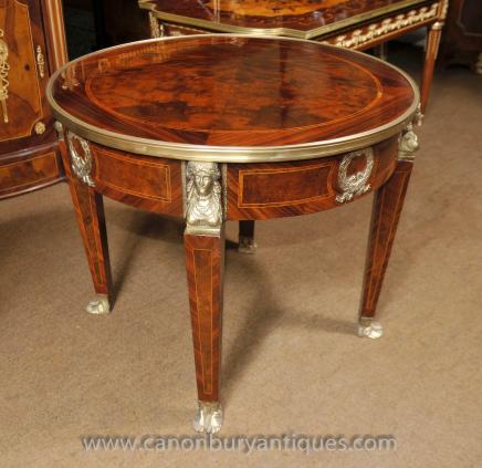 French Empire Side Cocktail Table Ormolu Pharo Leg