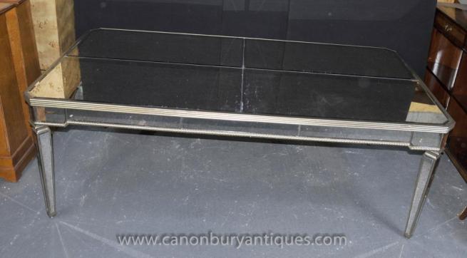 Large Art Deco Mirrored Dining Table Mirror Tables Desk Furniture