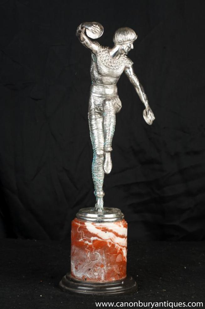 Art Deco Silver Bronze Russian Dancer Bronze Signed Chiparus
