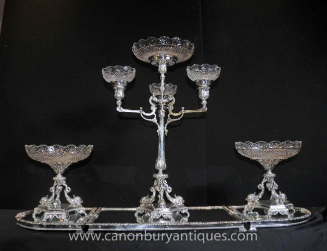 Elkington Sheffield Silver Plate Epergne Centrepiece Cherub Dish