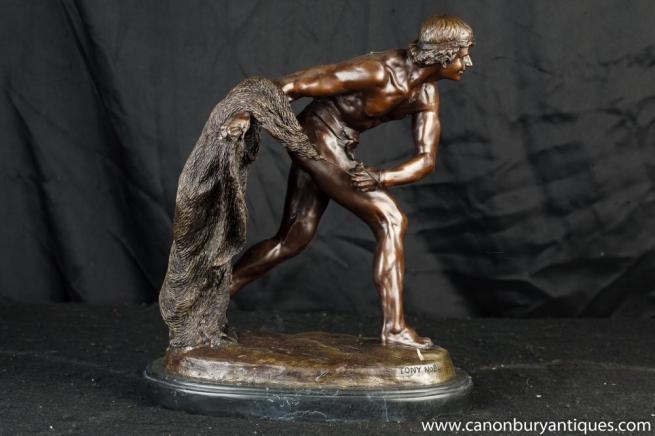French Bronze Gladiator Statue Casting by Tony Noel Roman