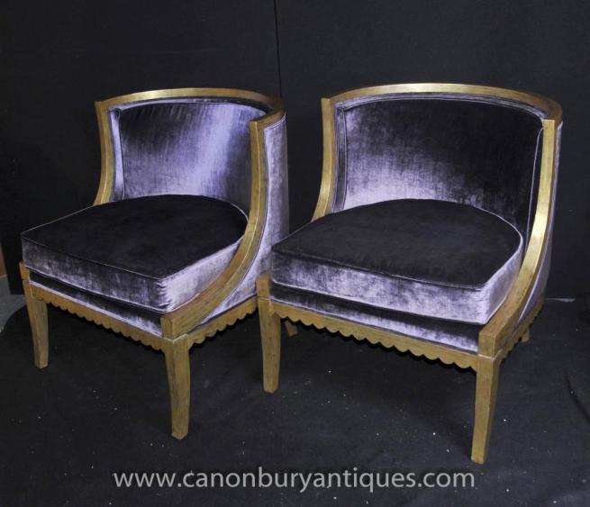 French Regency Tub Chairs Arm Fauteils Gilt Frame Bergere