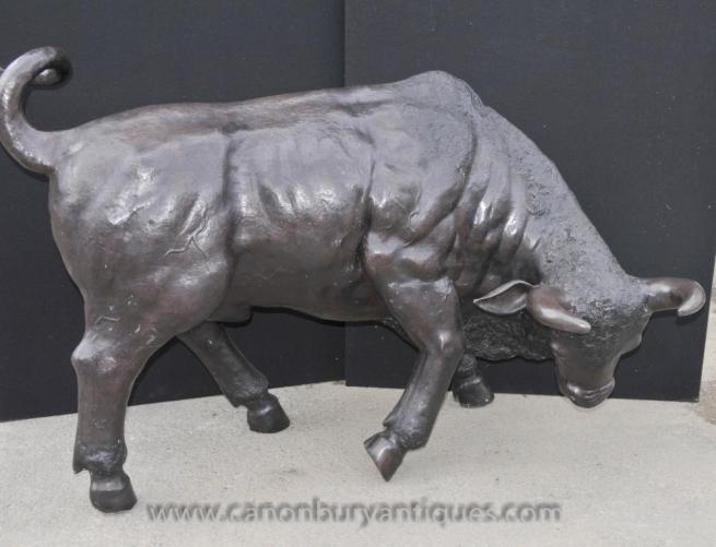 Large Bronze Bull Statue Cow Bulls Bullock