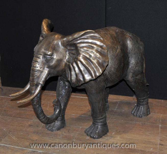 Large Bronze Elephant Statue Architectural Garden Art